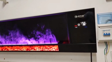 Graphene Wall Heater with 7-Color Flame Effect & Humidifier – 4000W Far Infrared Electric Fireplace Style Heater, WiFi/APP/Voice Control, IP24 Wall Mounted for Living Room 220V