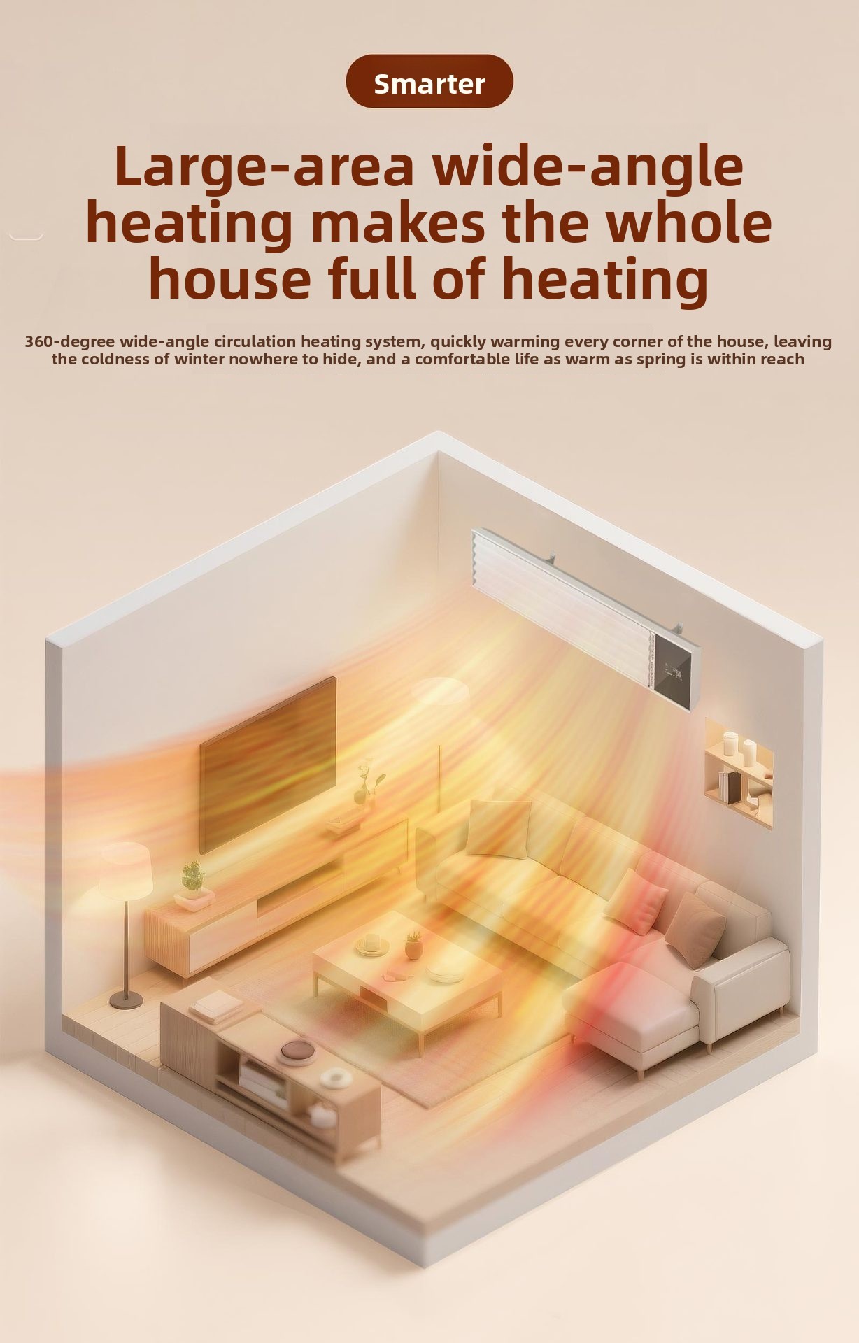 Graphene Wall Heater with Flame Effect & Humidifier – 1800W/2400W Far Infrared Electric Fireplace Style Heater, WiFi/APP/Voice Control, IP24 Wall Mounted for Living Room