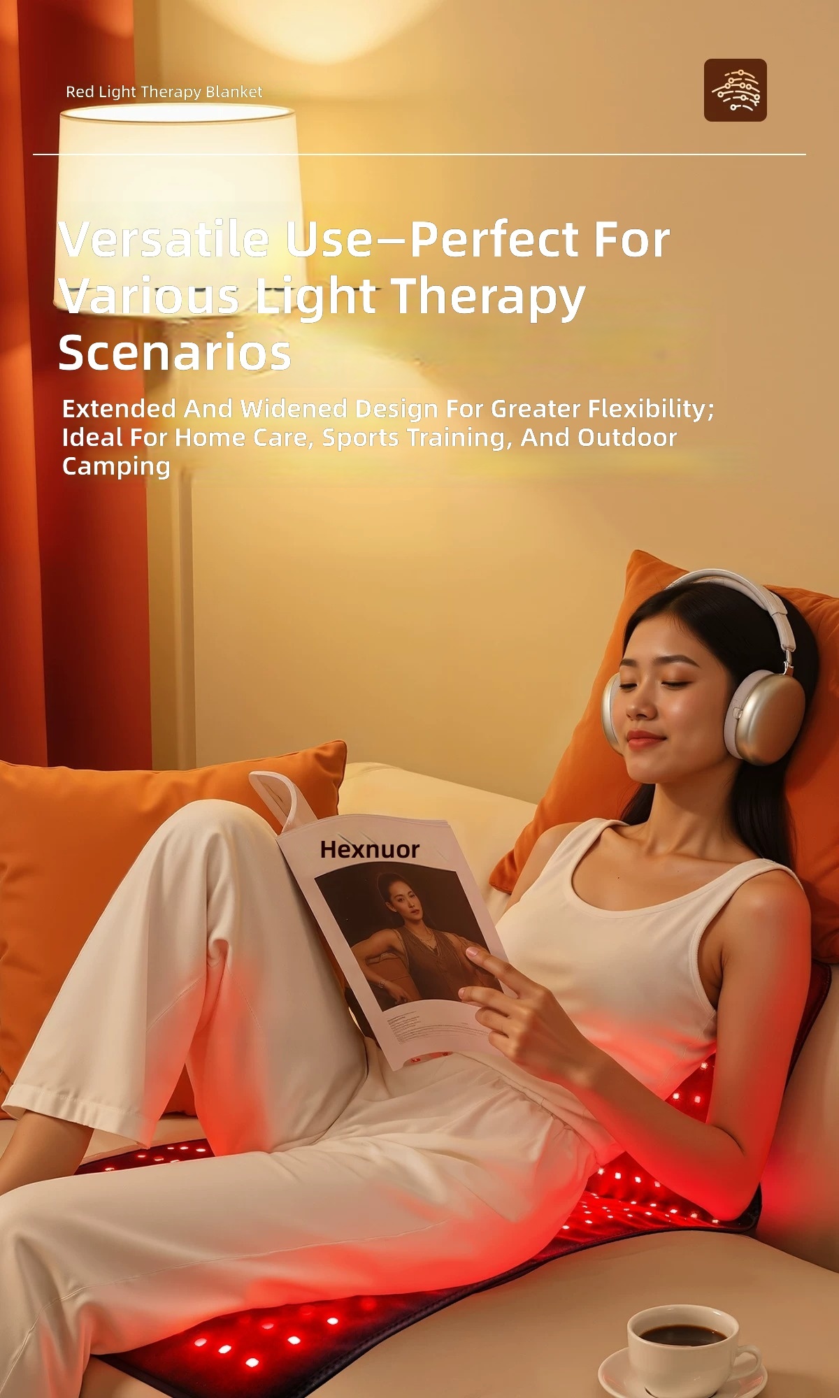 360 Dual Wavelength LED Red Light Therapy Pad 48W High Power Near Infrared Heating Mat Adjustable Timer 100*55cm Large Size for Muscle Recovery Body Detox