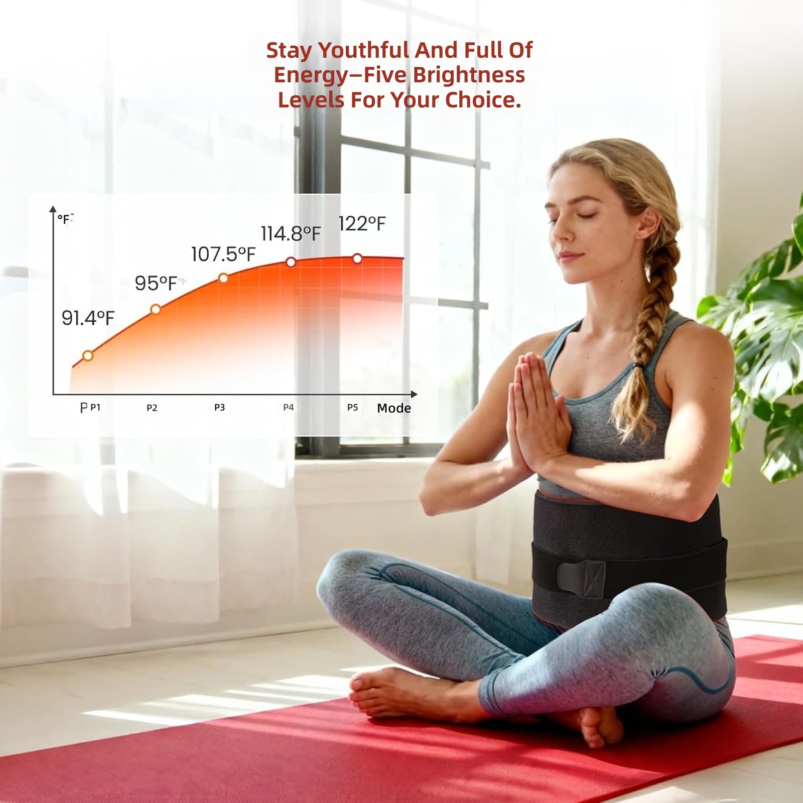 360 Dual Wavelength LED Red Light Therapy Pad 48W High Power Near Infrared Heating Mat Adjustable Timer 100*55cm Large Size for Muscle Recovery Body Detox