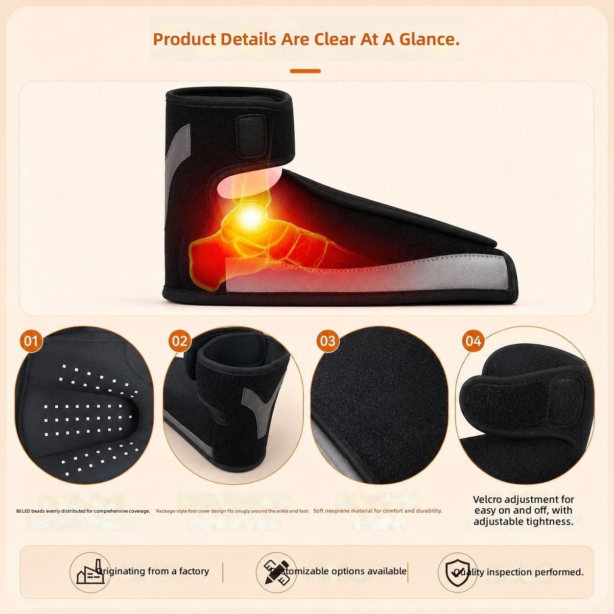Custom Logo Neoprene Ankle Heat Sleeve Support Brace for Sports and Home Use