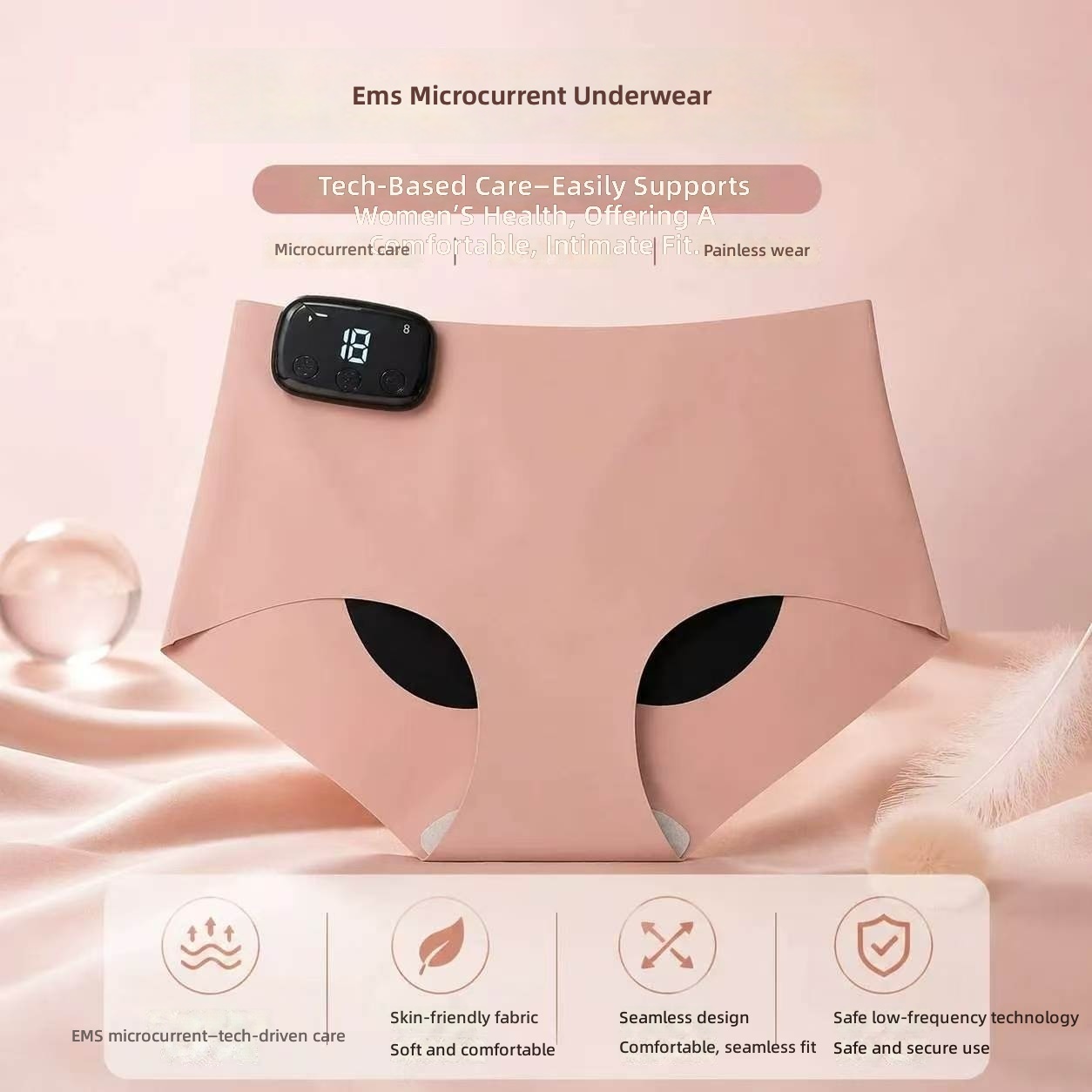 Smart EMS Microcurrent Hip Lifting Underwear USB Rechargeable Vibration Massage Shaping Panties for Women