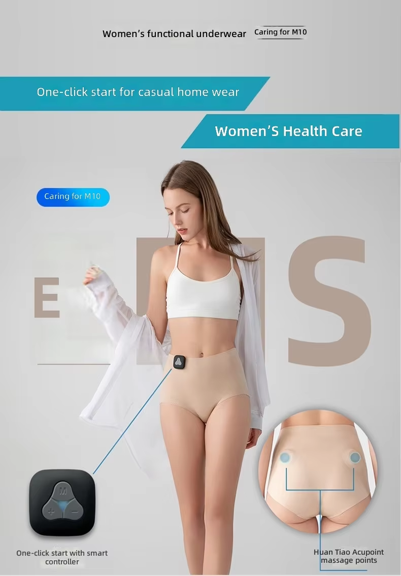 EMS Pulse Massage Smart Underwear for Women, 6 Modes 19 Levels, Detachable Controller, Seamless Functional Panties