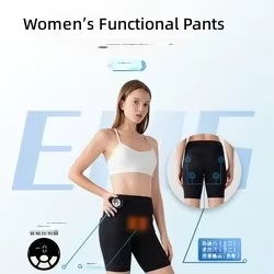 Wireless EMS Hip Massage Shorts for Women, 4-Point Pulse + Hip Hot Compress, Huantiao Chengfu Acupoints, Fitness Shorts