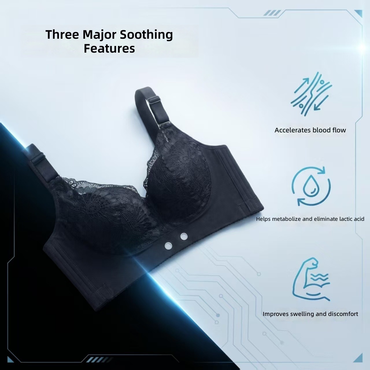 Women's EMS Massage Bra Wireless Underwire-Free, Soothing Chest Comfort, Anti-Sagging Gathering, One-Click Controller