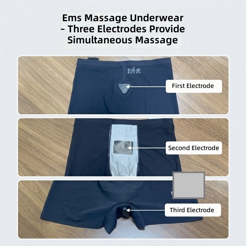 USB Rechargeable Smart EMS Massage Underwear Wireless Men Prostate Care Microcurrent Briefs