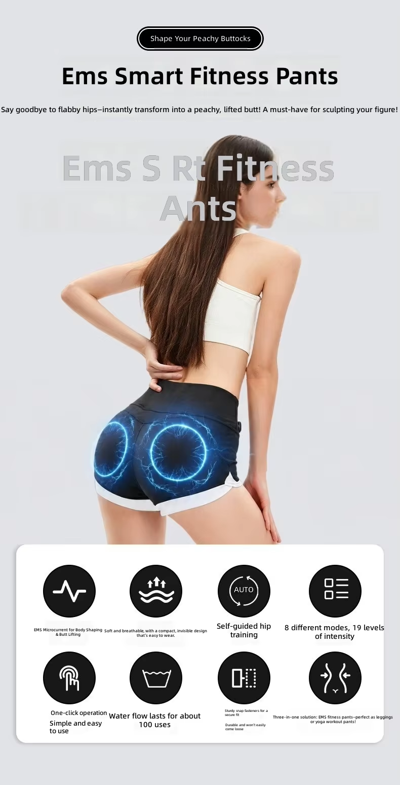Wireless EMS Microcurrent Butt Lifter Smart Fitness Shorts Hip Trainer 8 Modes 19 Levels Pelvic Floor Muscle Exercise Pants