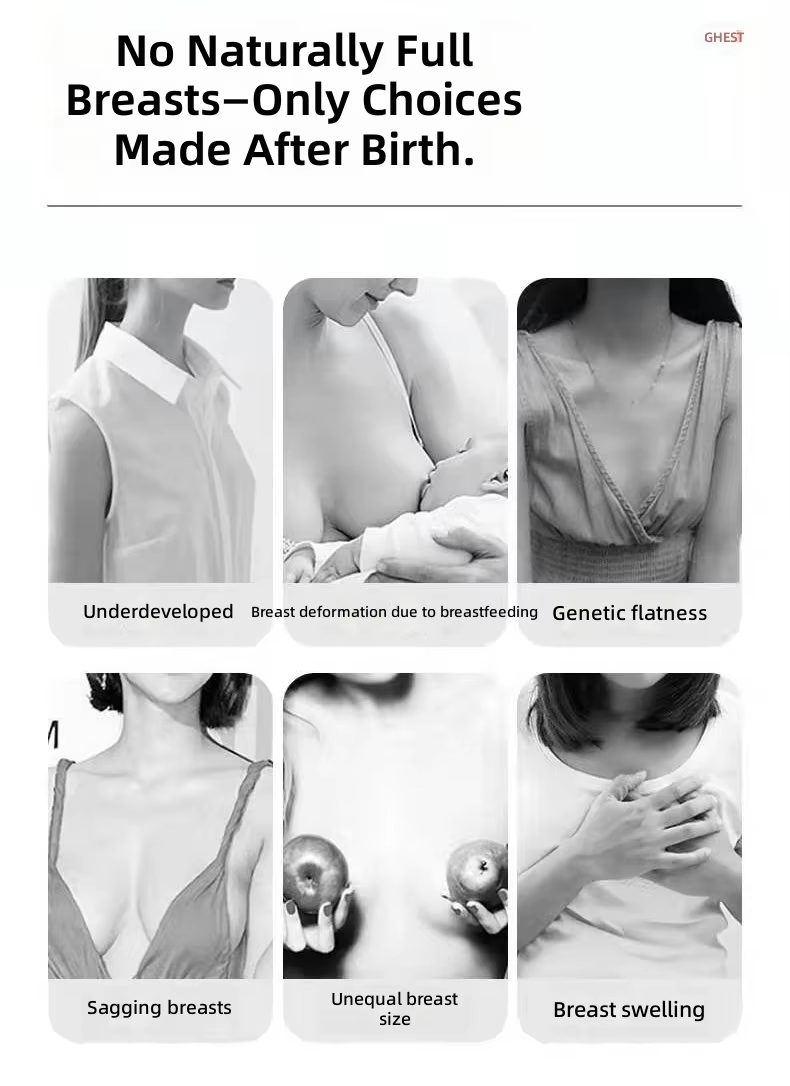 USB Rechargeable Smart Breast Massager Wireless Heating Vibration Chest Massage Bra 3D Shaping Electric Breast Care Device