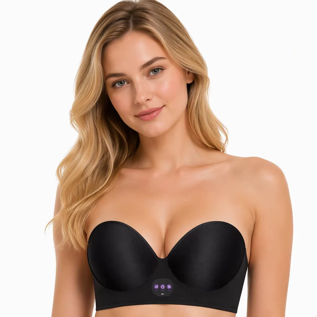 USB Rechargeable Smart Breast Massager Wireless Heating Vibration Chest Massage Bra 3D Shaping Electric Breast Care Device