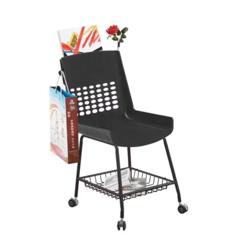 moving training chair plastic chair with a holder and a bookshelf