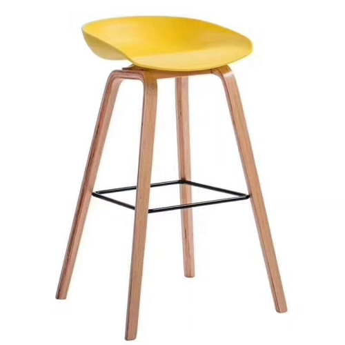 Bar chair with colorful plastic seat