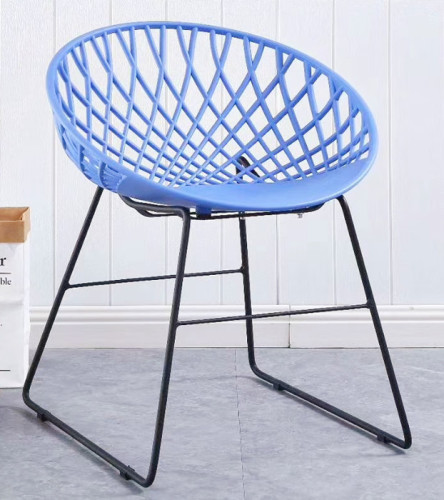 colorful sitting plastic chair with net holding