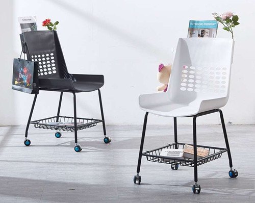moving training chair plastic chair with a holder and a bookshelf