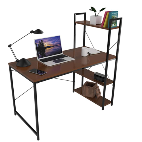 computer desk with side shelves
