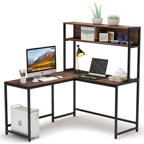 Computer desk with stocking shelf