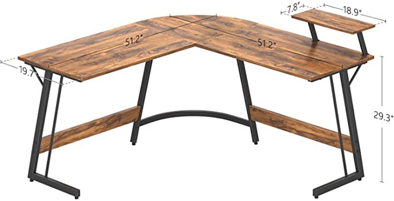 L-shape computer table