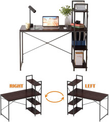 computer desk with side shelves