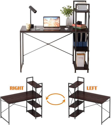 computer desk with side shelves