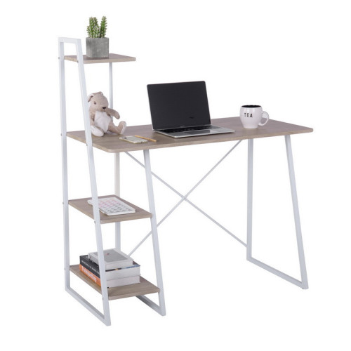 computer desk with side shelf