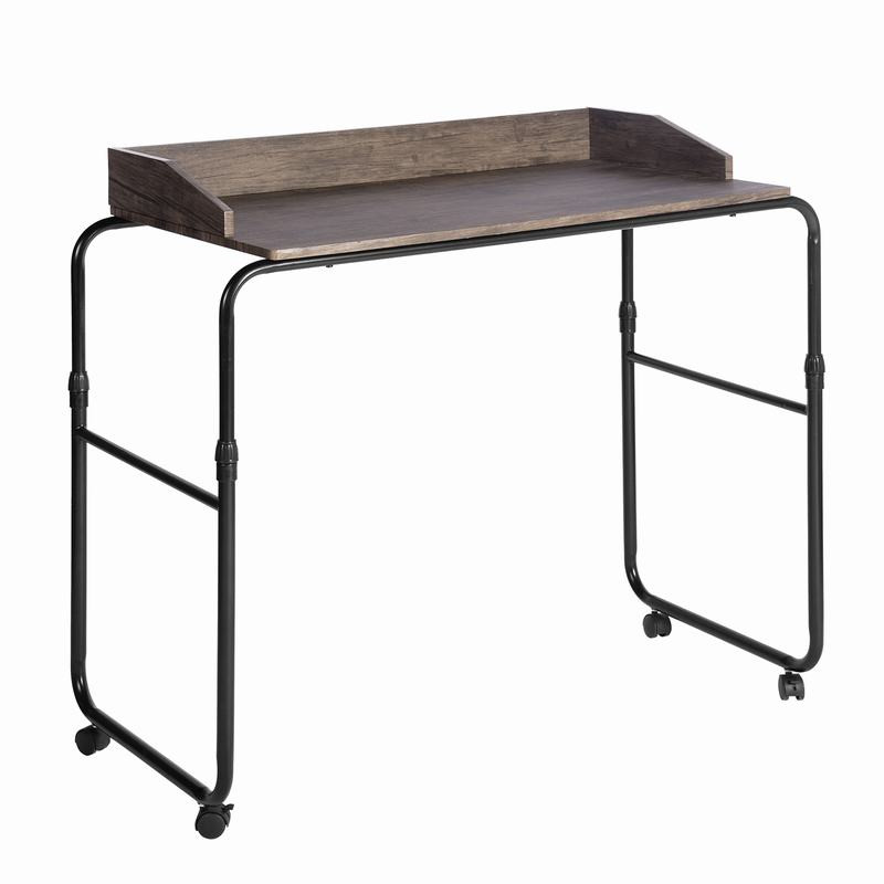 Movable computer desk with wheels