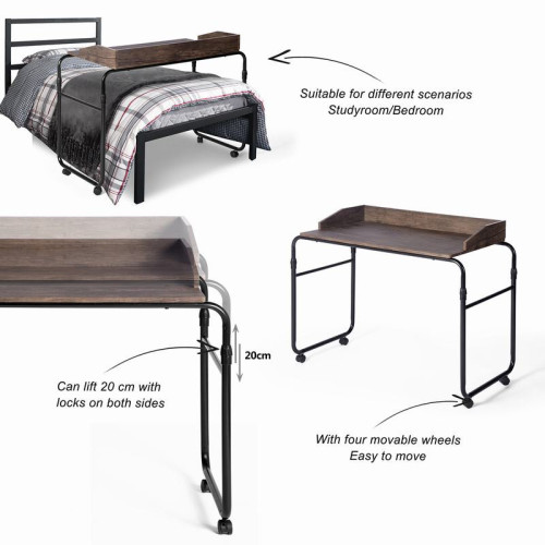 Movable computer desk with wheels