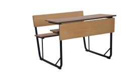 double connected desk chair for school