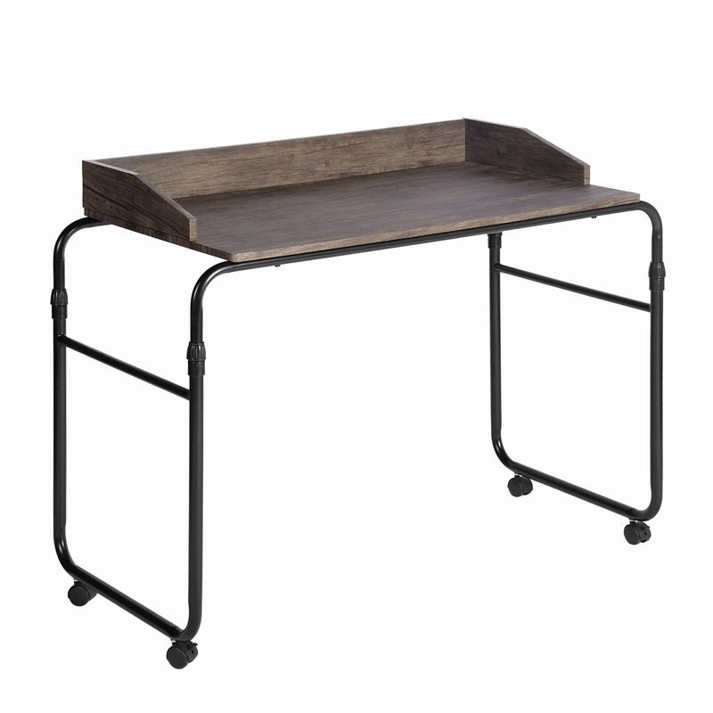 Movable computer desk with wheels