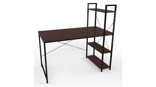 computer desk with side shelves