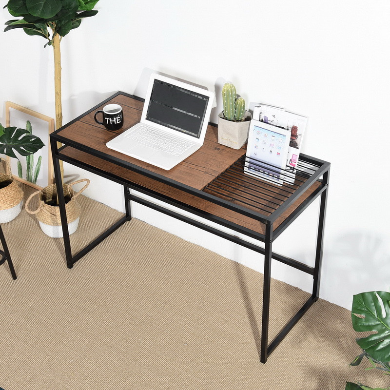 computer desk with a charade