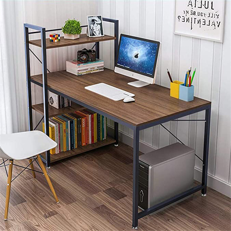 computer desk with side shelves