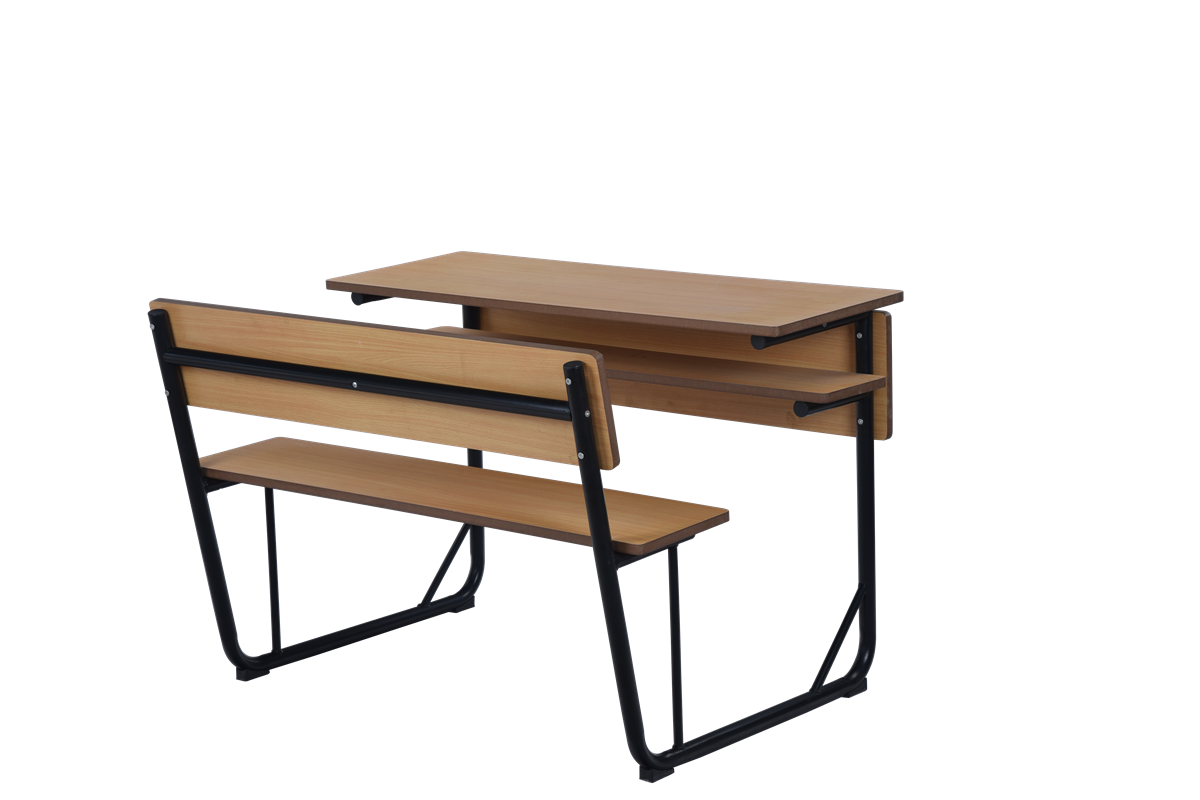 double connected desk chair for school