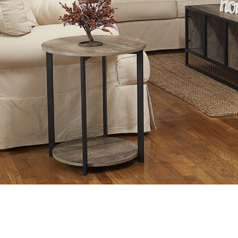 ROUND SOFA TABLE,END TABLE,ROUND TABLE WITH 2 TIRES FOR LIVING ROOM