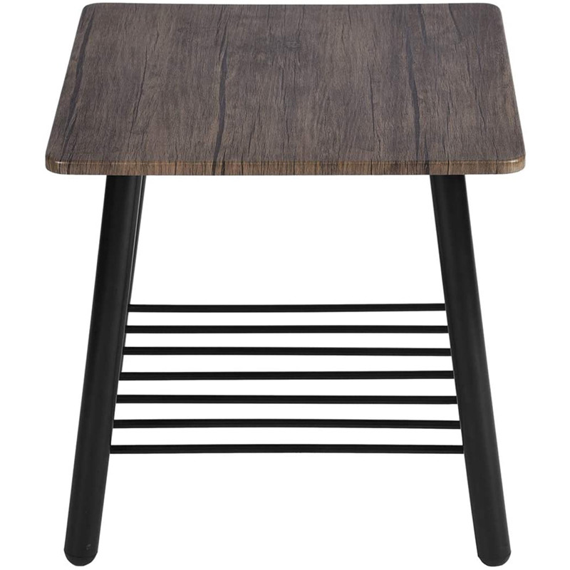 Coffee Table, Coffee Table for Living Room Home Office with Two-Tier Storage Shelf, Rectangle Rustic Coffee Table with Strong Metal Frame, Brown