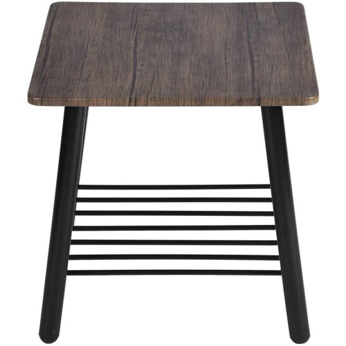 Coffee Table, Coffee Table for Living Room Home Office with Two-Tier Storage Shelf, Rectangle Rustic Coffee Table with Strong Metal Frame, Brown