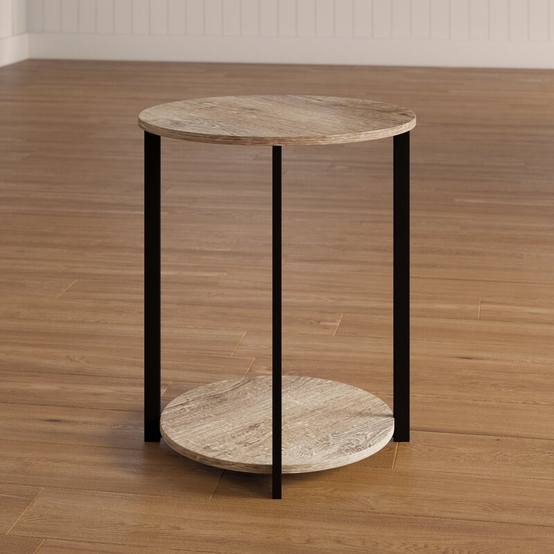 ROUND SOFA TABLE,END TABLE,ROUND TABLE WITH 2 TIRES FOR LIVING ROOM