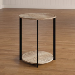 ROUND SOFA TABLE,END TABLE,ROUND TABLE WITH 2 TIRES FOR LIVING ROOM