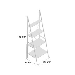 A-shape shelf with 4 Tier Bookcase,bookshelf for multi-purpose in living room or bedroom Light Brown & Black