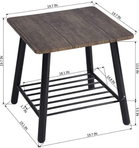 Coffee Table, Coffee Table for Living Room Home Office with Two-Tier Storage Shelf, Rectangle Rustic Coffee Table with Strong Metal Frame, Brown