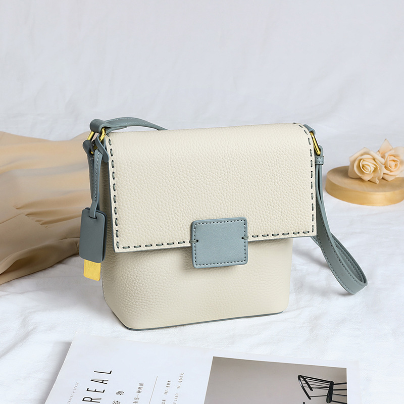 Simple single shoulder crossbody bucket bag