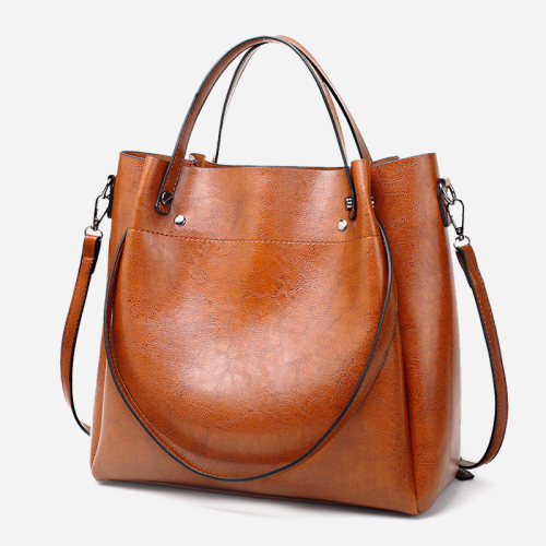 Oil-wax shoulder bag