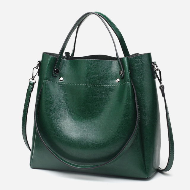 Oil-wax shoulder bag