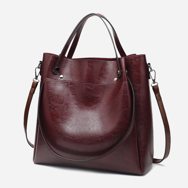 Oil-wax shoulder bag