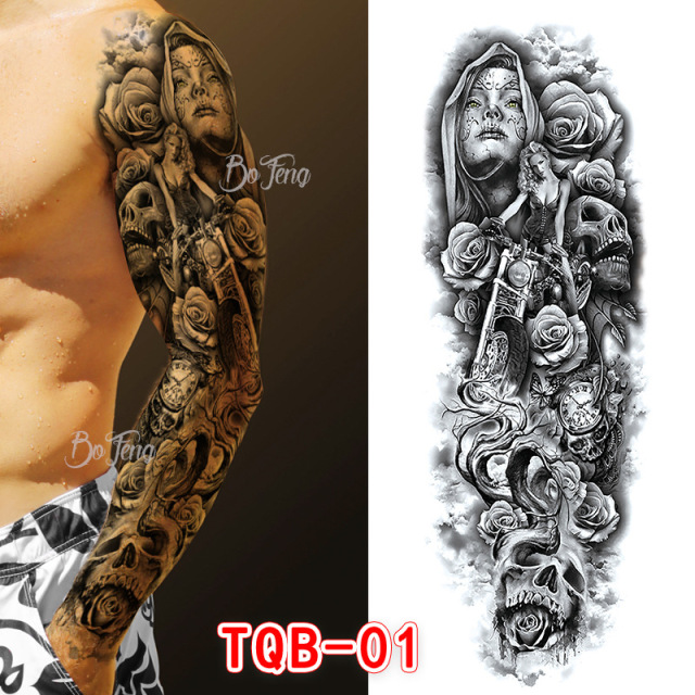 Waterproof full arm tattoo sticker