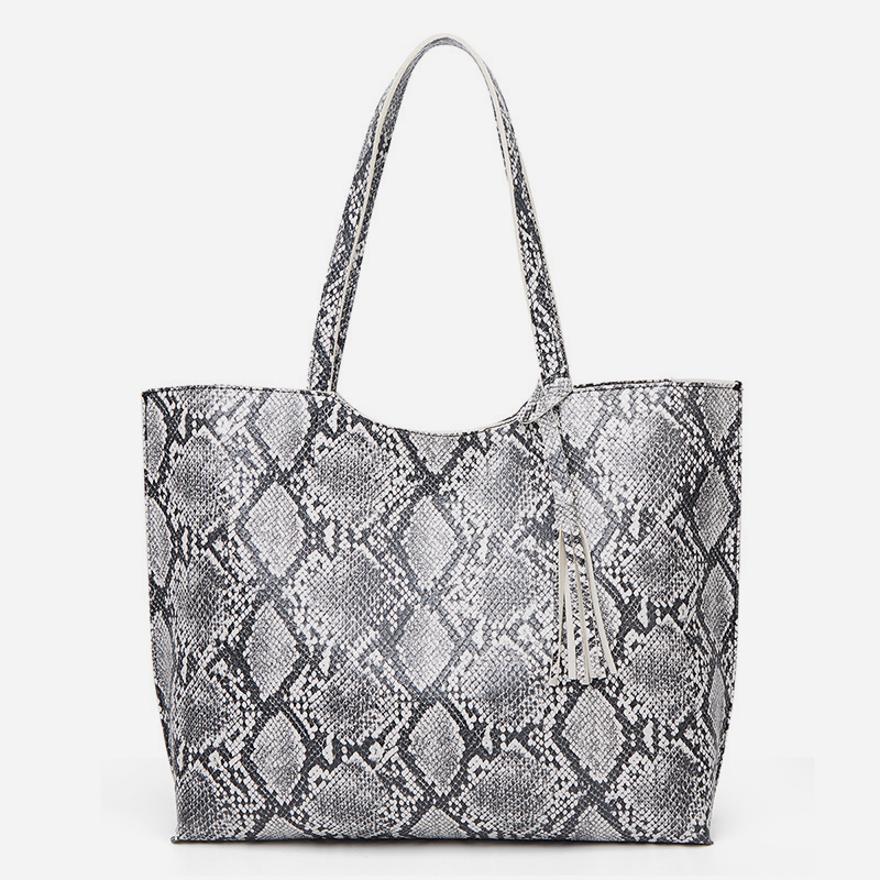 Snake print fashion handbag