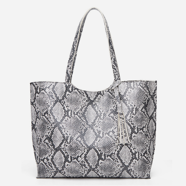 Snake print fashion handbag