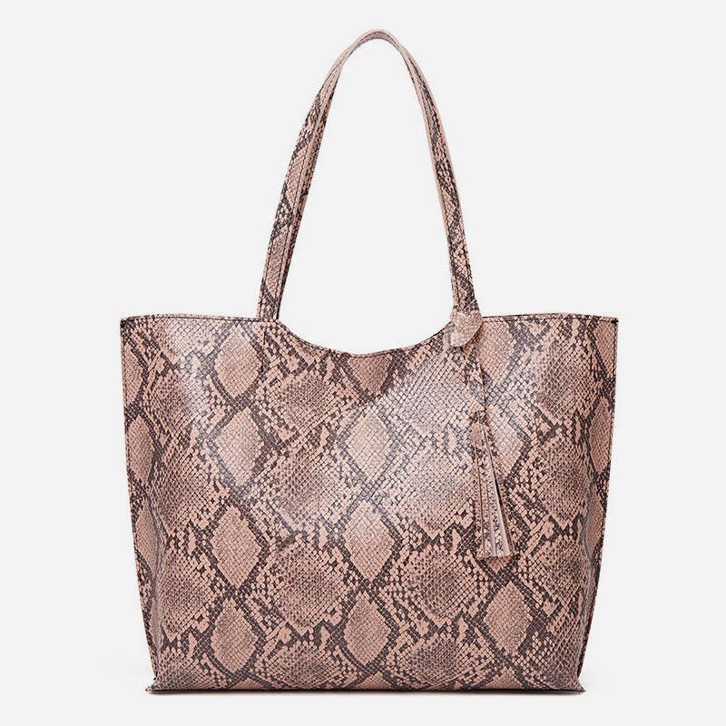 Snake print fashion handbag