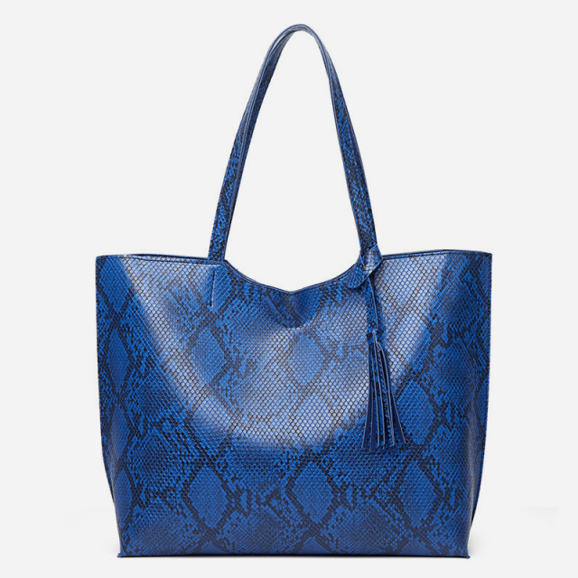 Snake print fashion handbag