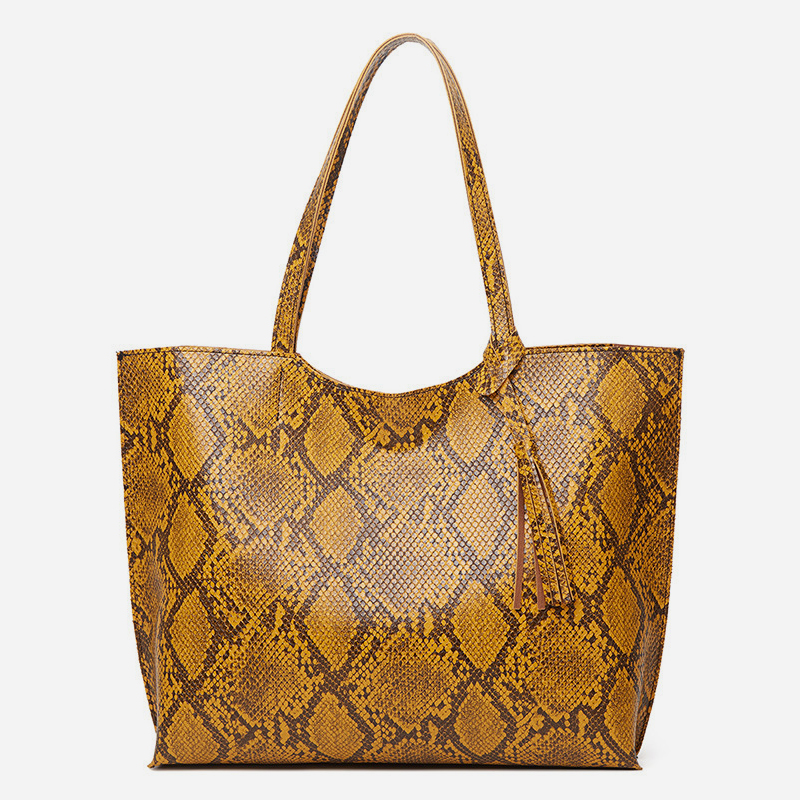 Snake print fashion handbag