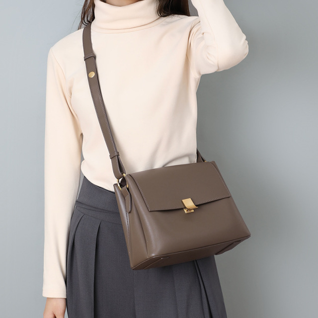 Trendy niche leather crossbody bag