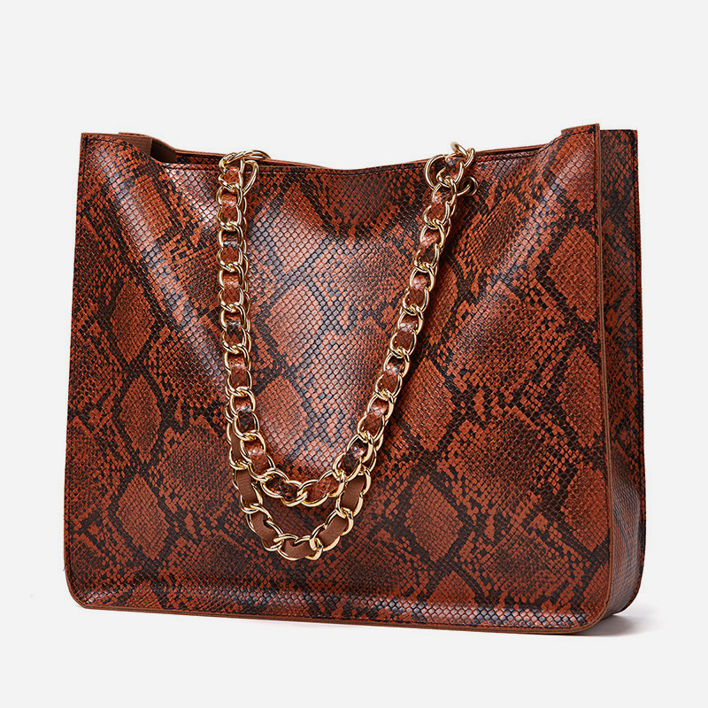Simple fashion snake print shoulder bag